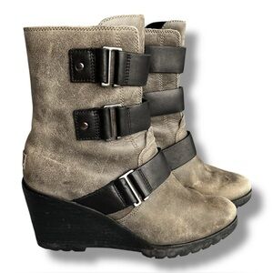 Sorel After Hours Wedge Suede Ankle Bootie Women's 8